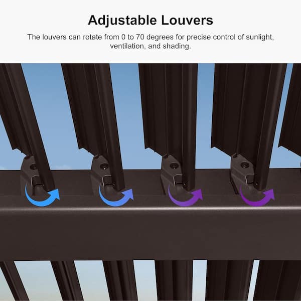 Purple Leaf 10x12 Bronze Aluminum Louvered Pergola