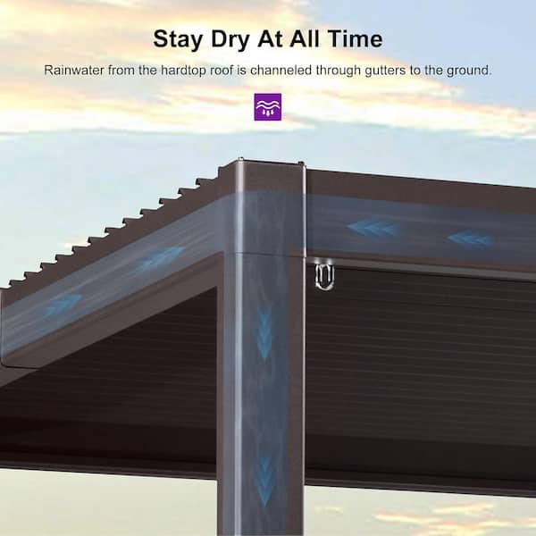Purple Leaf 10x12 Bronze Aluminum Louvered Pergola