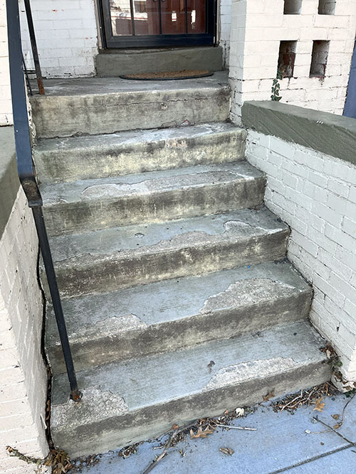 Front stairway concrete repair before