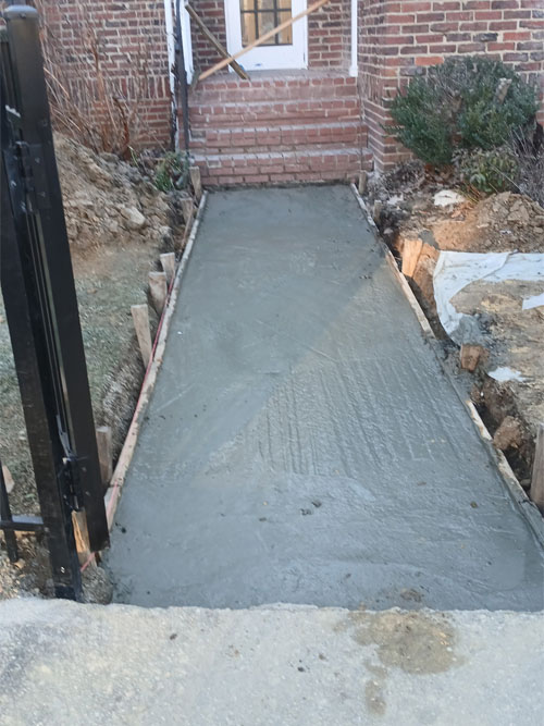 Old brick staircase before removal